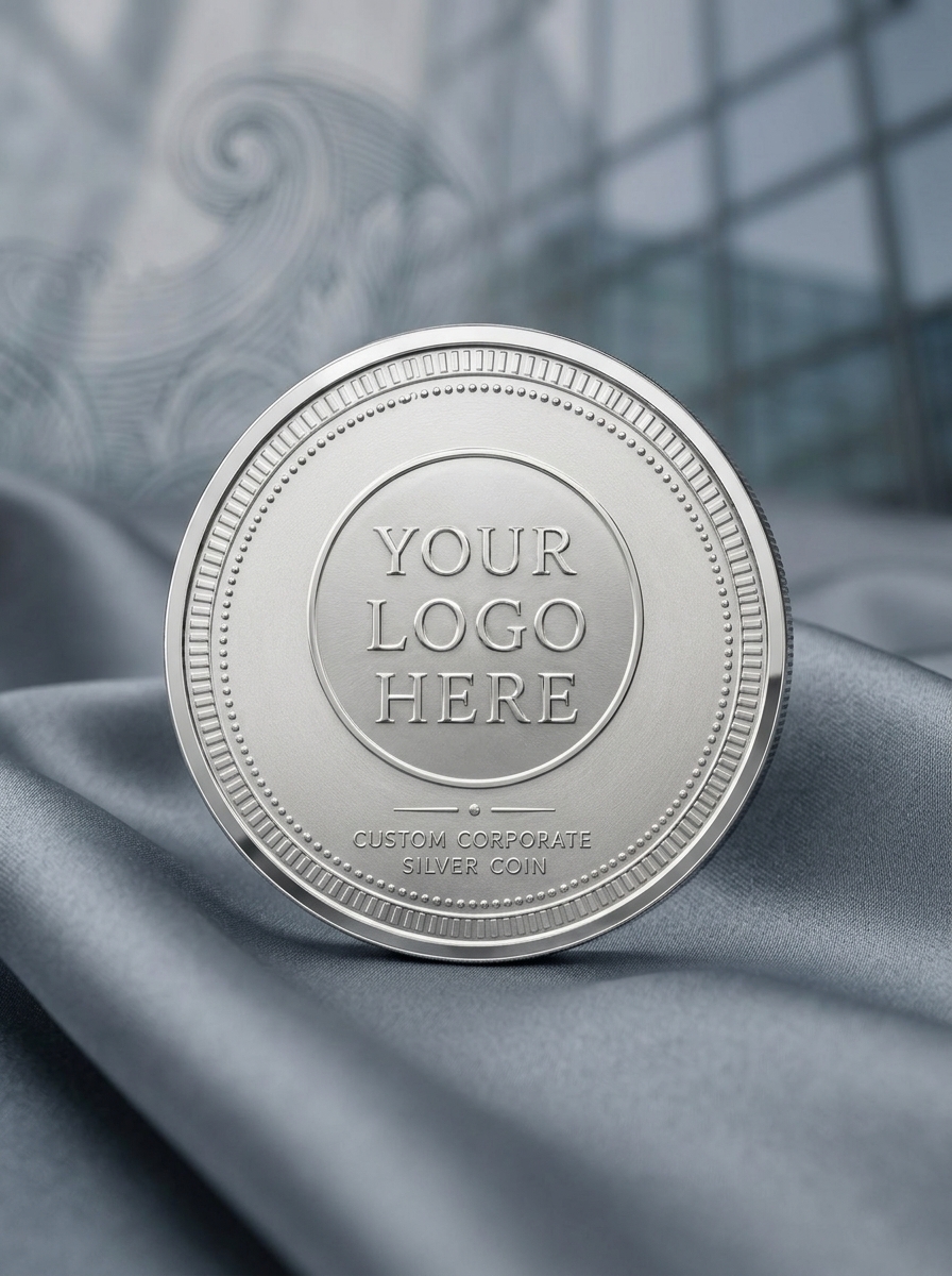 Corporate branded silver coin